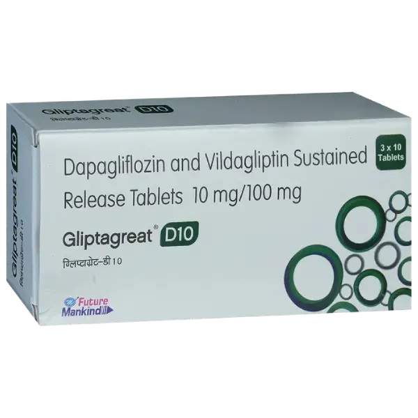 Gliptagreat D 10mg/100mg Tablet